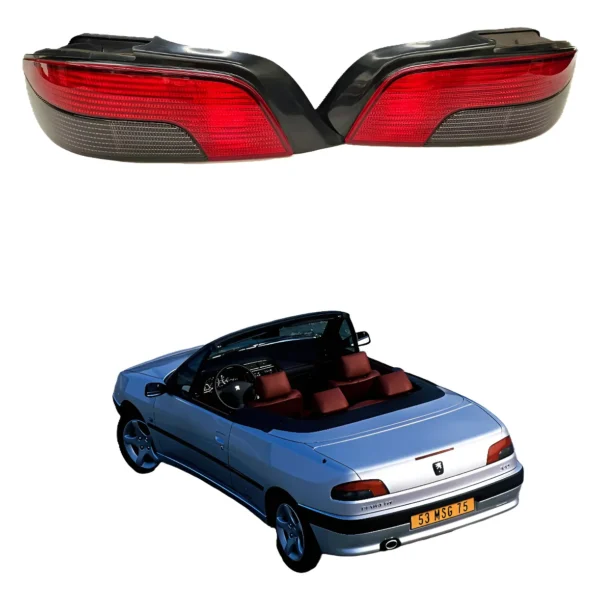 Kit De Faro Trasero Original Peugeot 306 Cabrío Marca Yorka Ambos Lados Rojo